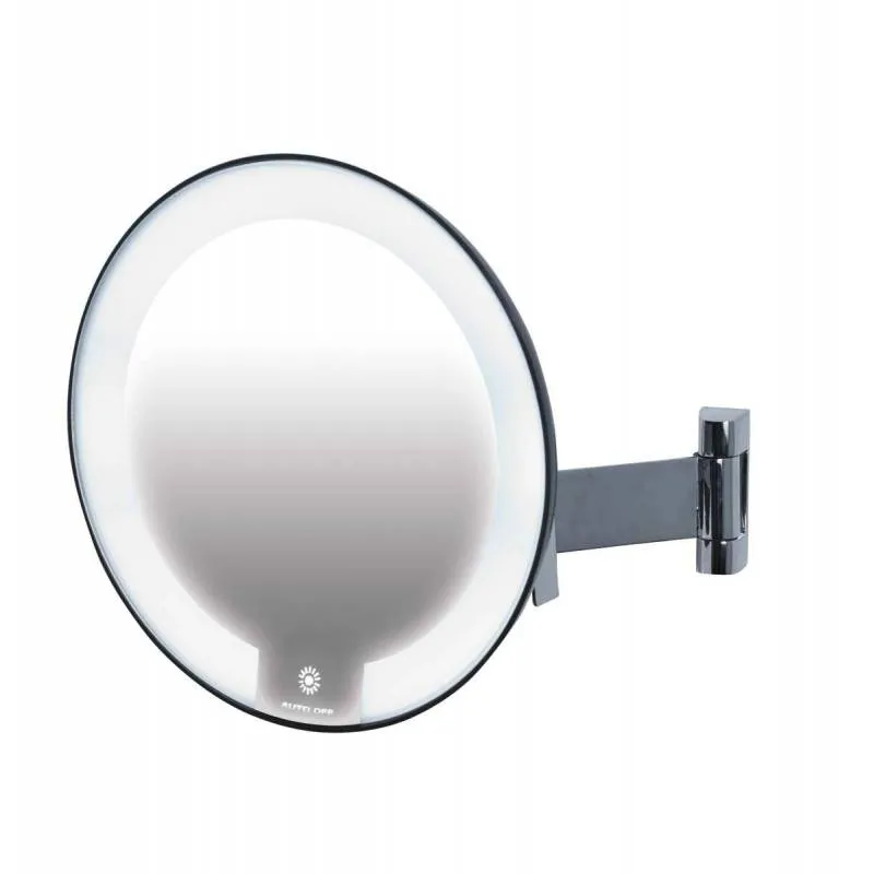 Cosmos bright magnifying mirror, Black finish with Chrome plated arm JVD